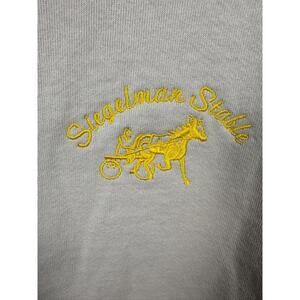 Siegelman Stable Spellout Embroidered Crewneck Sweatshirt Horse Racing Large